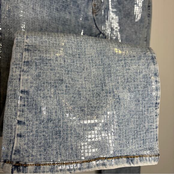 Diesel D-Shark Slim Flare Sequin Coated Jean Low Rise - Picture 9 of 16